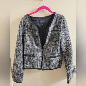 Blu Pepper Black and White Tweed Blazer